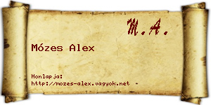 Mózes Alex névjegykártya